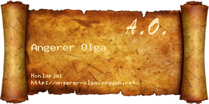 Angerer Olga névjegykártya